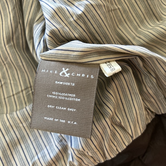 BNWT Mike & Chris brown leather jacket hoodie bomber women size XS cropped - Picture 4 of 4